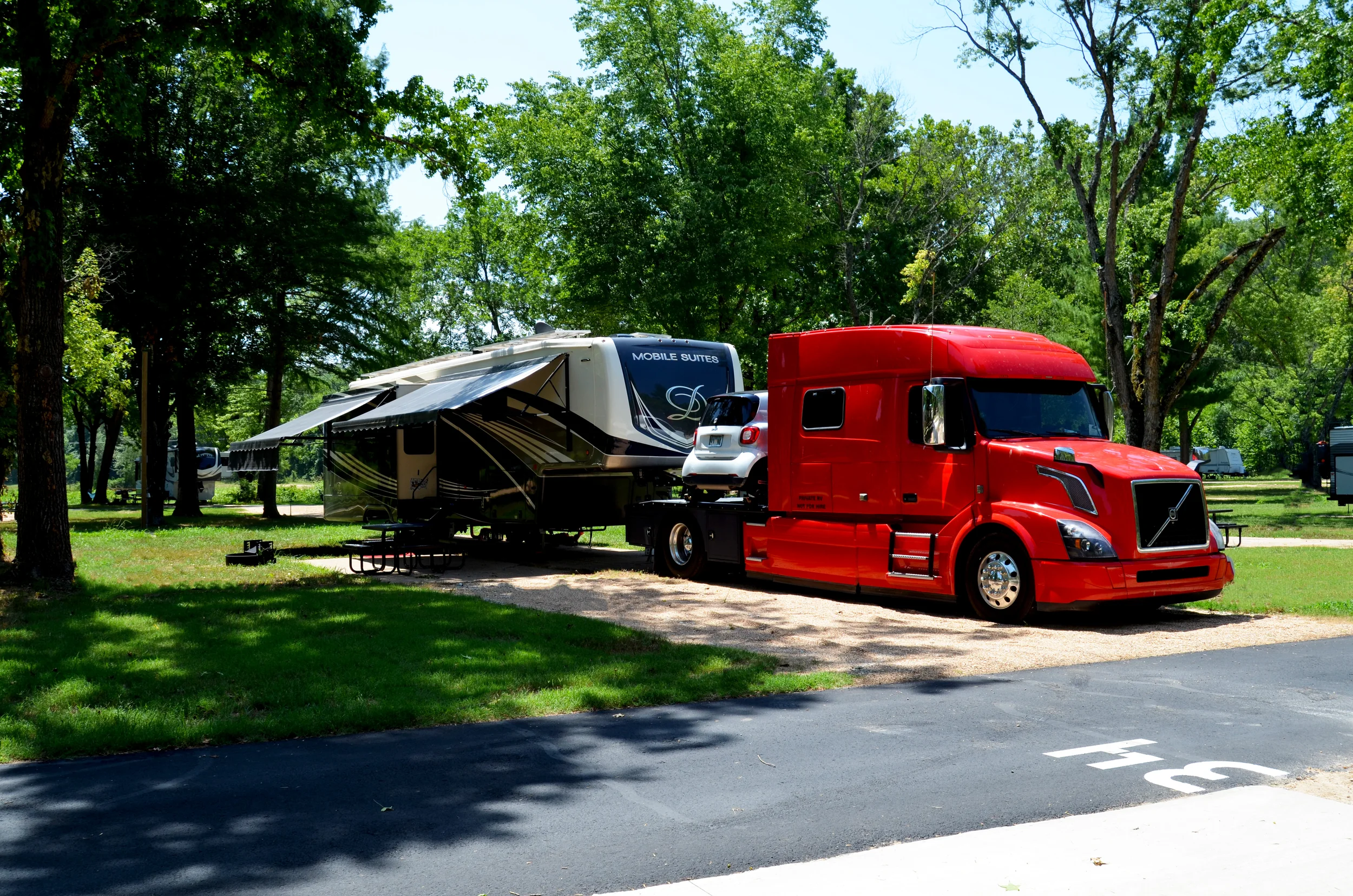 Semi Truck and Camper